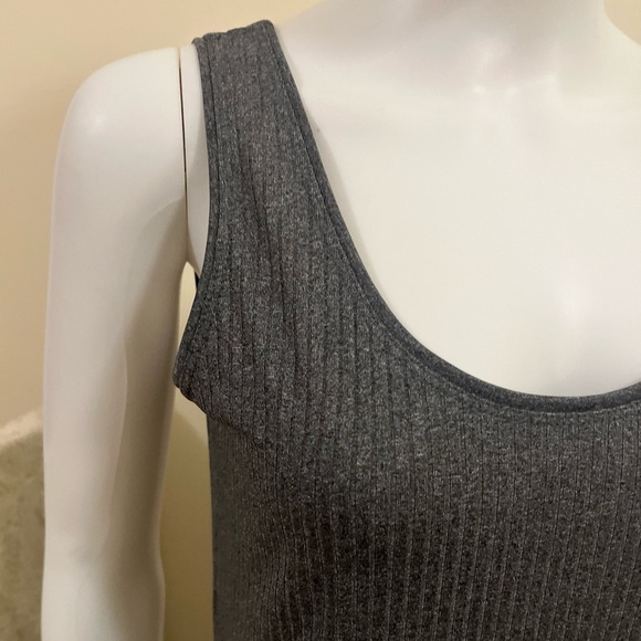 MARFINNO Gray Ribbed Contoured Slimming Stretch Tank Maxi Casual Dress S - Picture 3 of 9